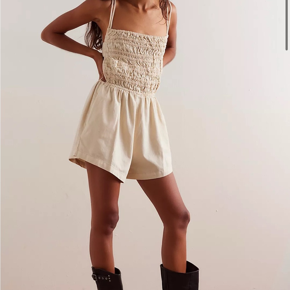 We the Free Talia Denim Romper